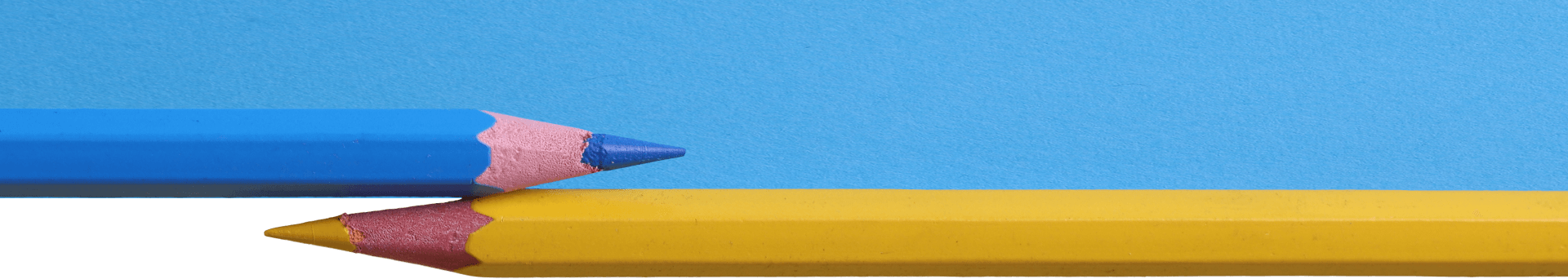 blue and yellow pencils