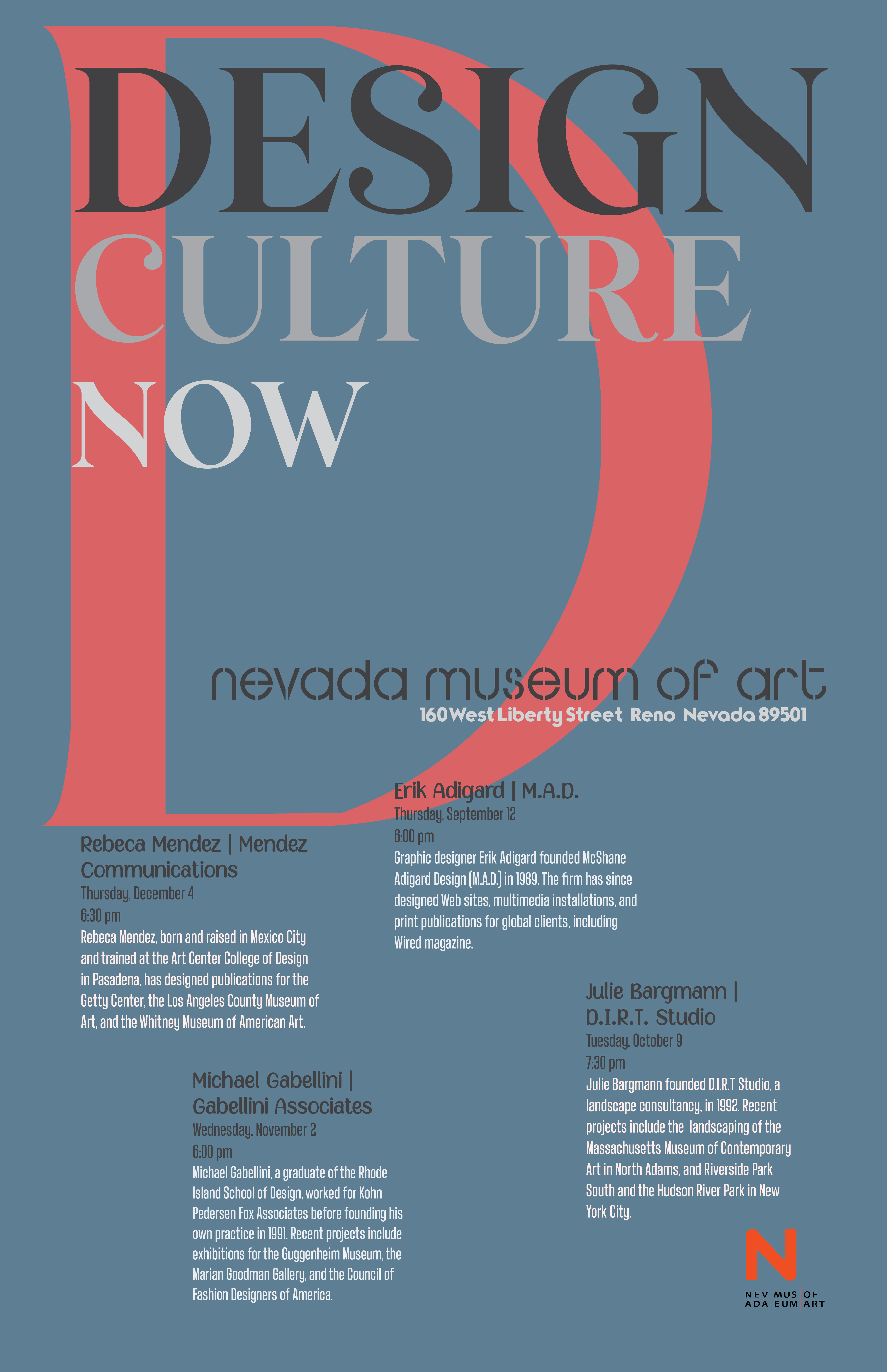 A Design Culture Now poster.