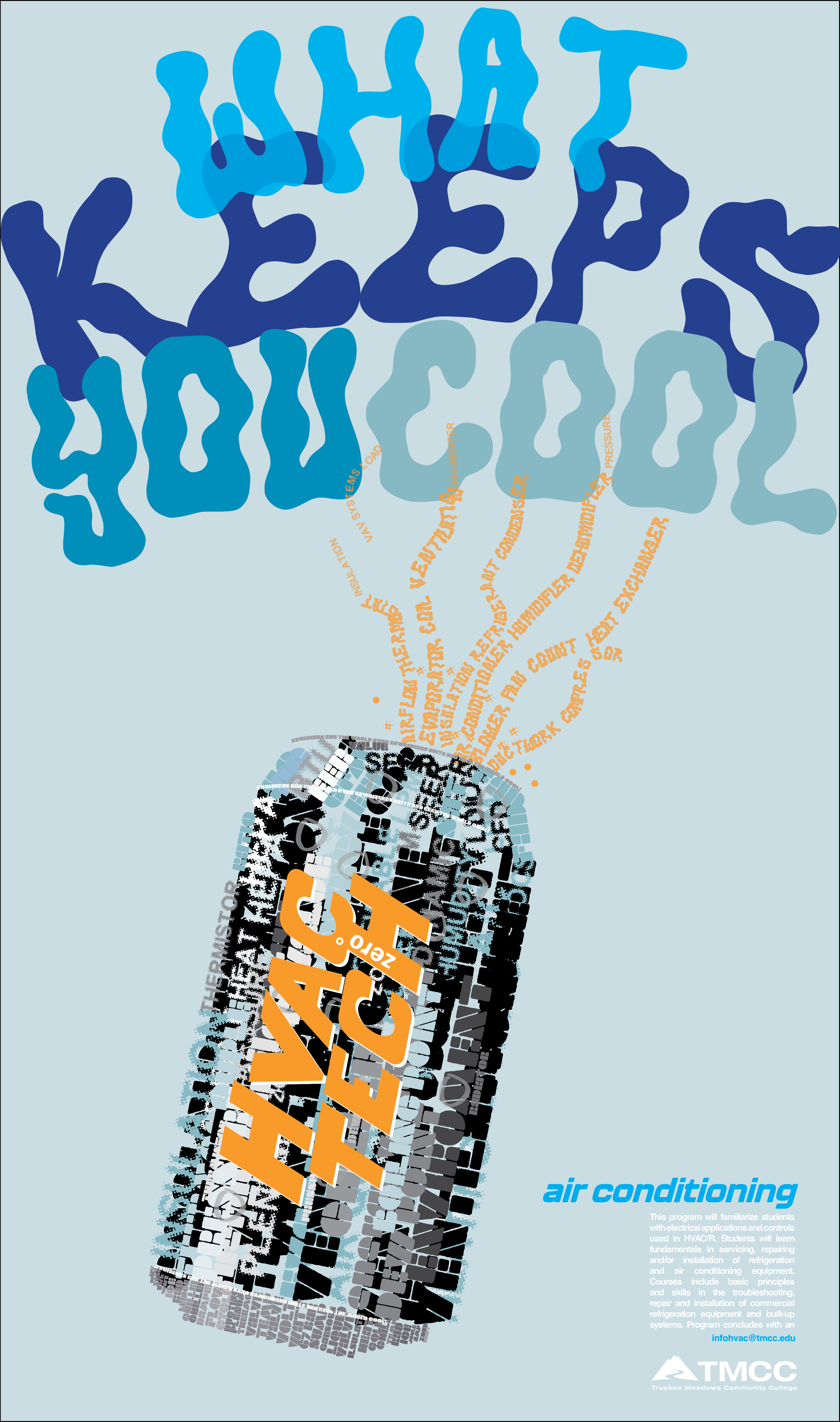 hvac poster design blue can