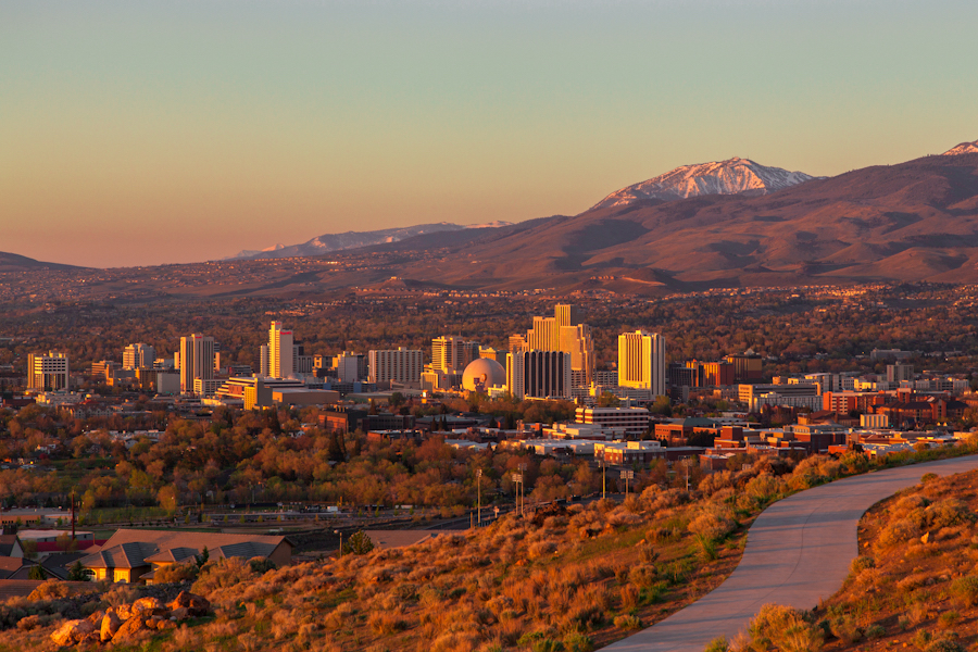 background reno skyline at sunset