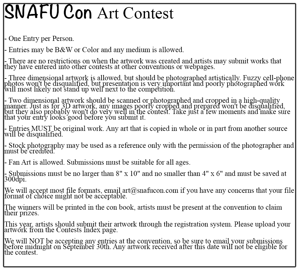 the rules for the art contest