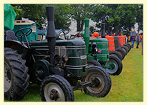 Line of tractors for viewing