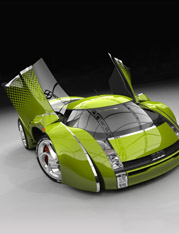 Image of 3d model of green car