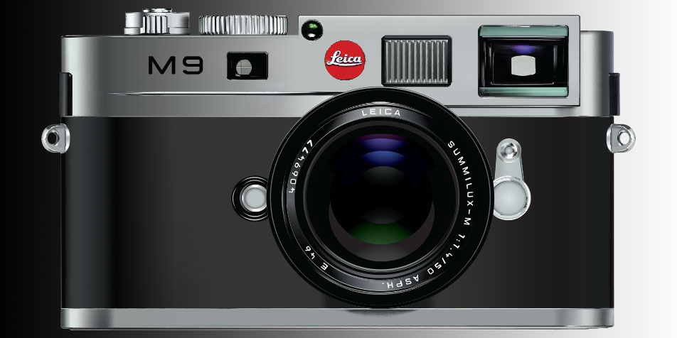 mesh drawing of a leica camera