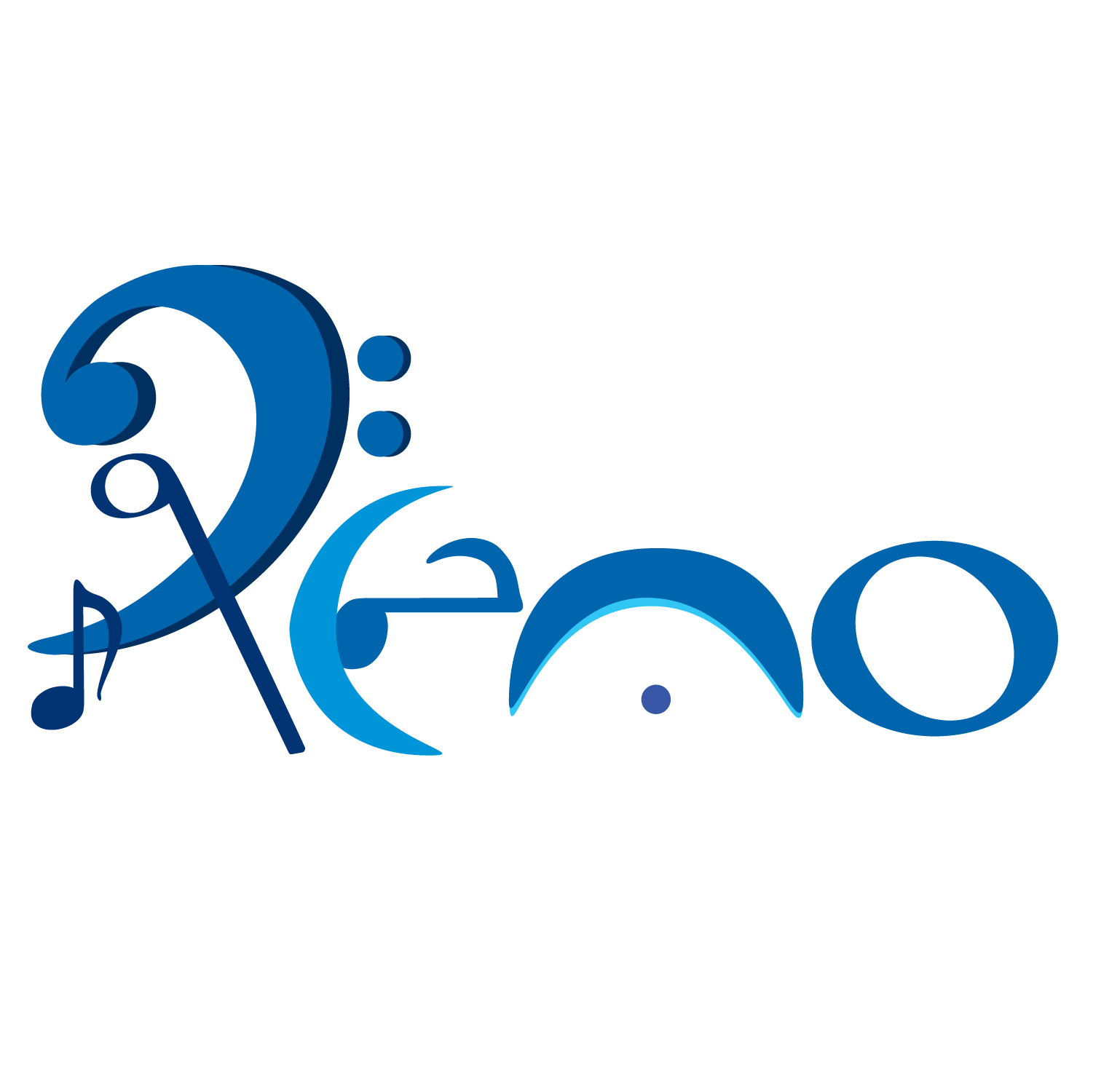 This is an image of a musically stylized Reno logo.