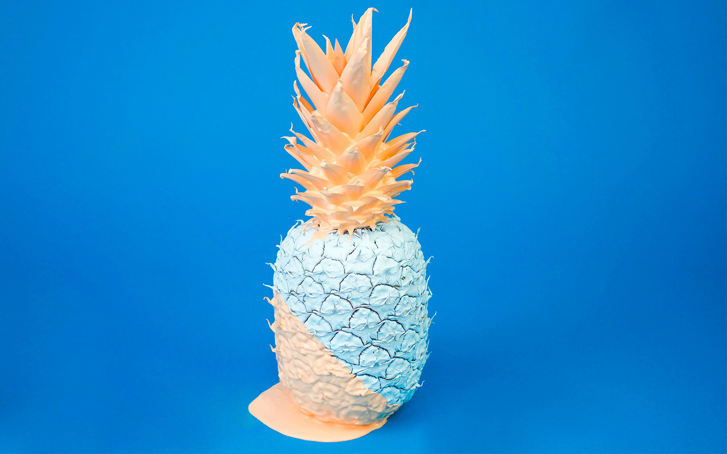 A pastel painted pineapple.