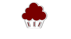 Red Toronto Cupcake Logo for hover. Cupcake and type at the bottom