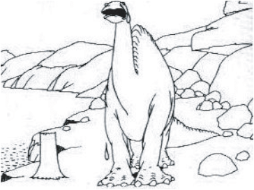 A photo of Gertie the Dinosaur, known as the first animated character is shown on a white background