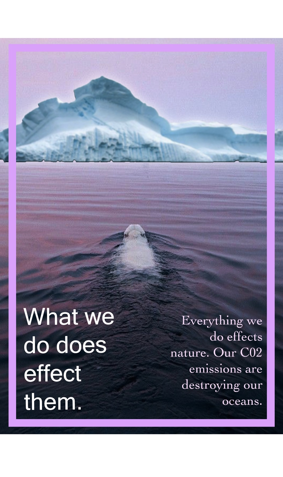 a magazine cover about ocean pollution with a polor bear swimming in the open ocean