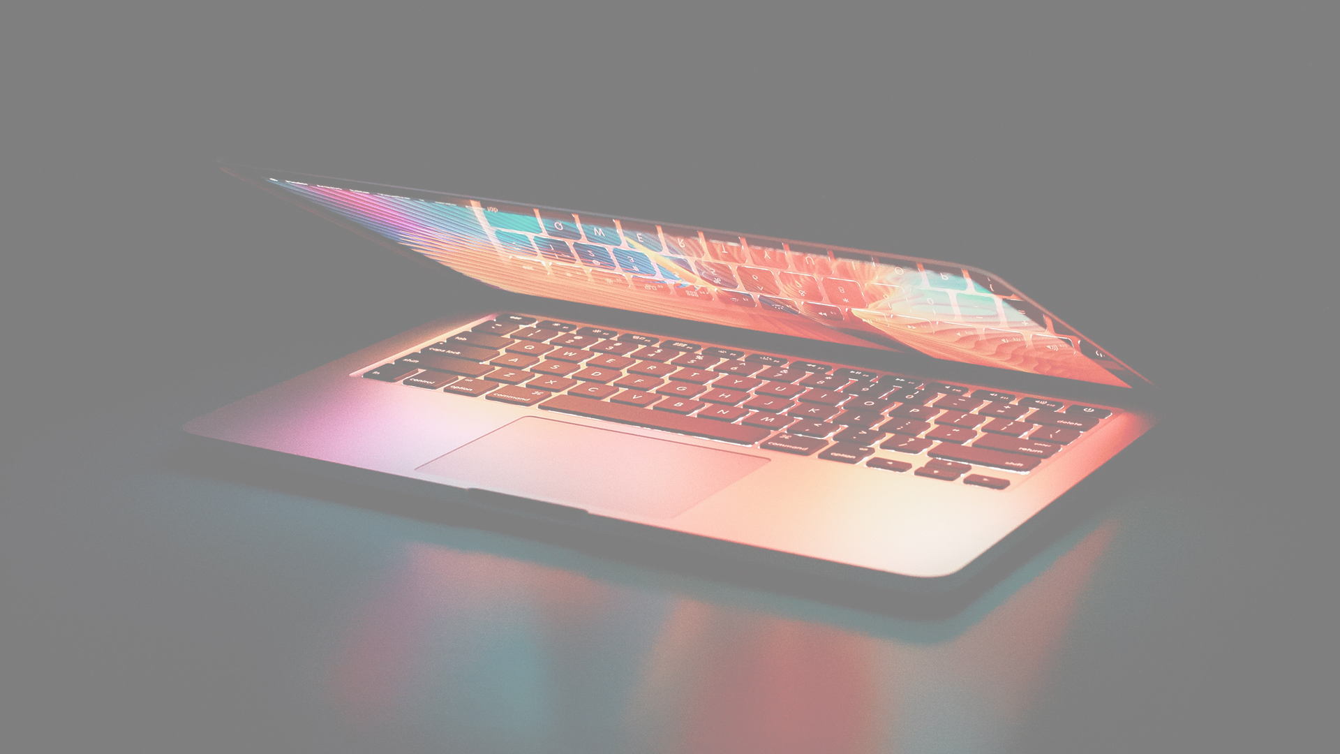 this is a photo of a laptop glowing