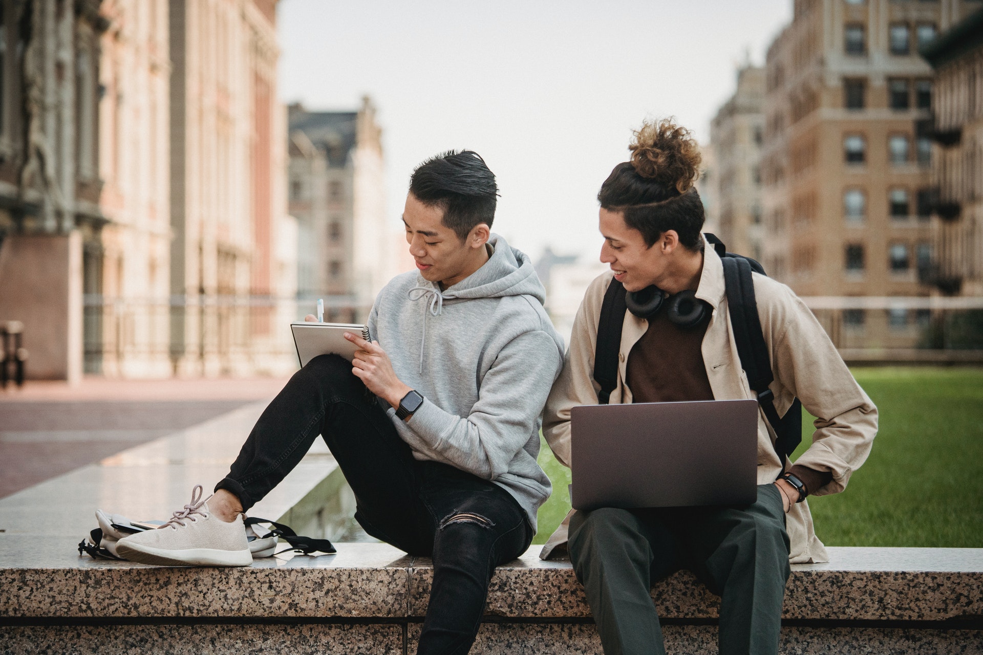 students studying