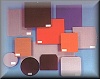 flat square, rectangle and circle covers of different sizes each in 1 of 5 shades of brown