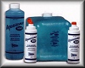 4 different sized containers of gel. It looks like a gallon size container, liter size bottle and two 12 oz bottles.