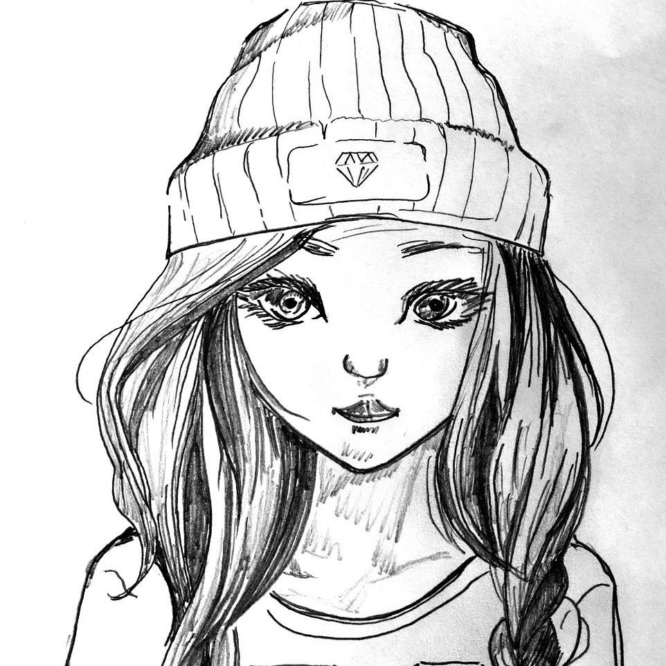 Animated sketch of a girl