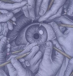 image of students drawing an eye